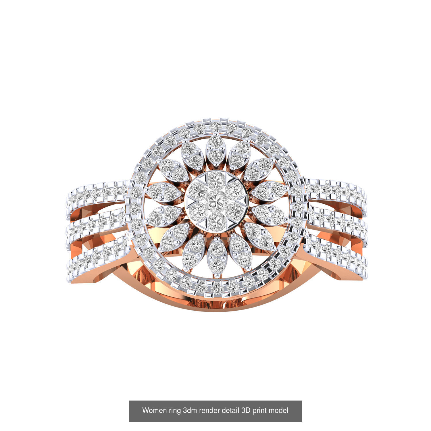480 Women ring 3dm render 3D print model 3D Model Collection_98