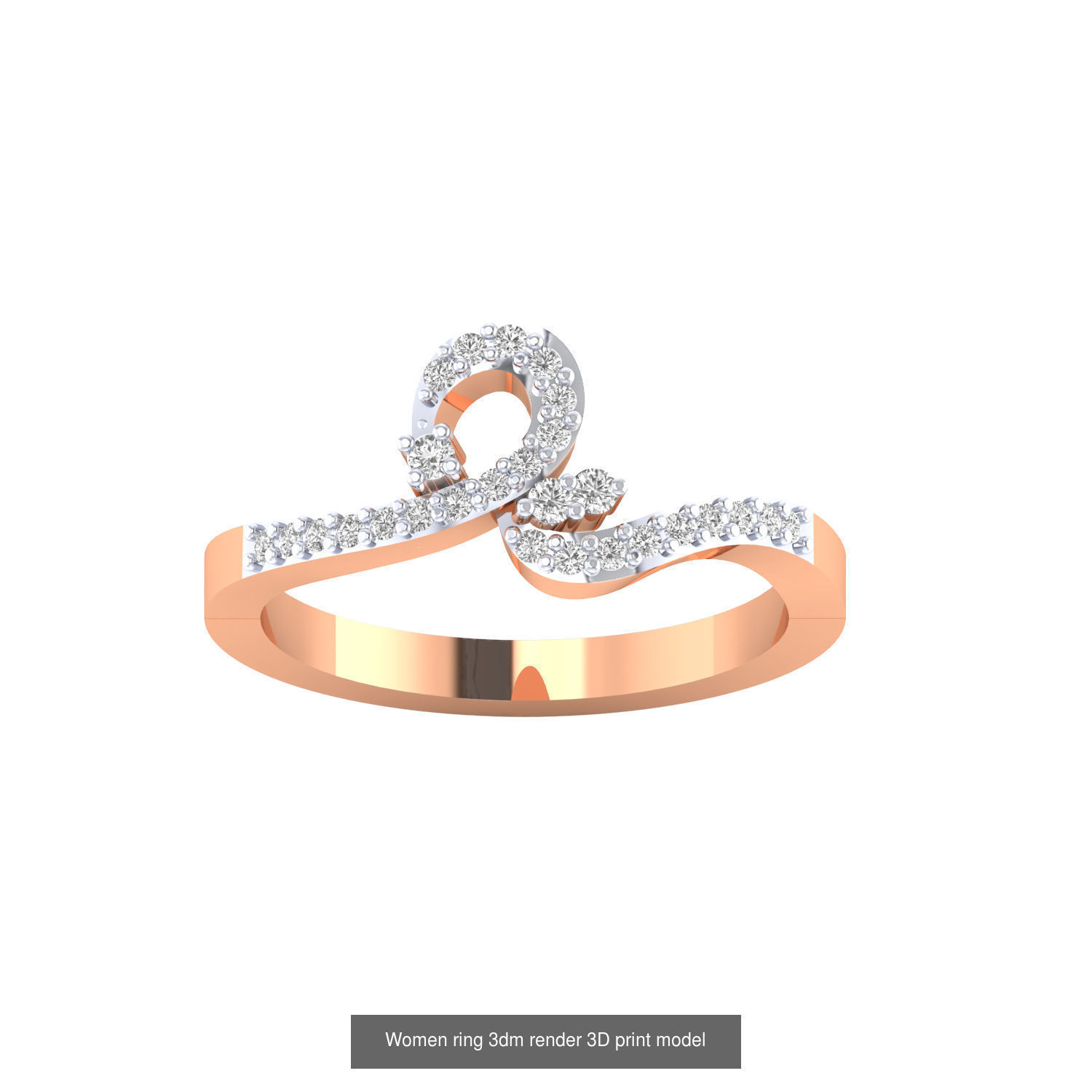 480 Women ring 3dm render 3D print model 3D Model Collection_165