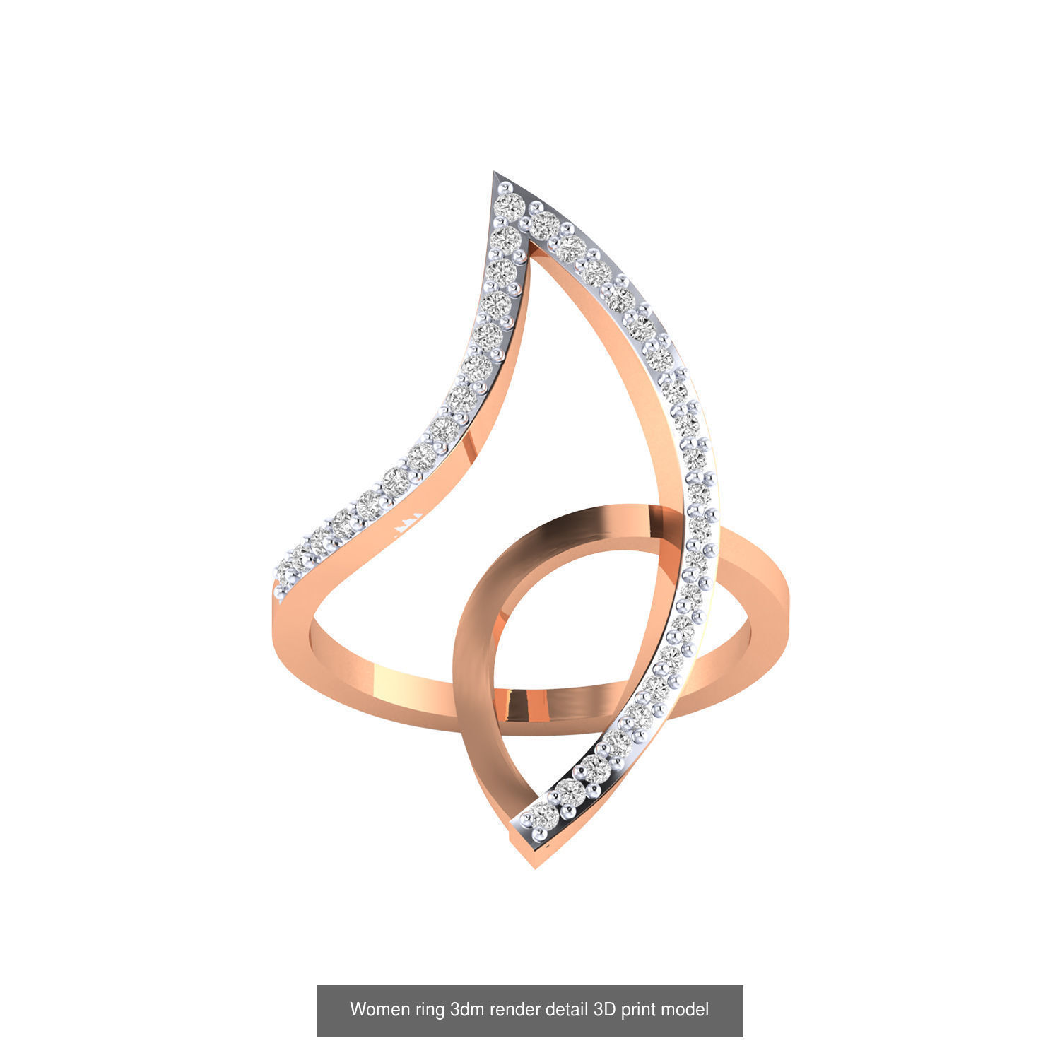 480 Women ring 3dm render 3D print model 3D Model Collection_116
