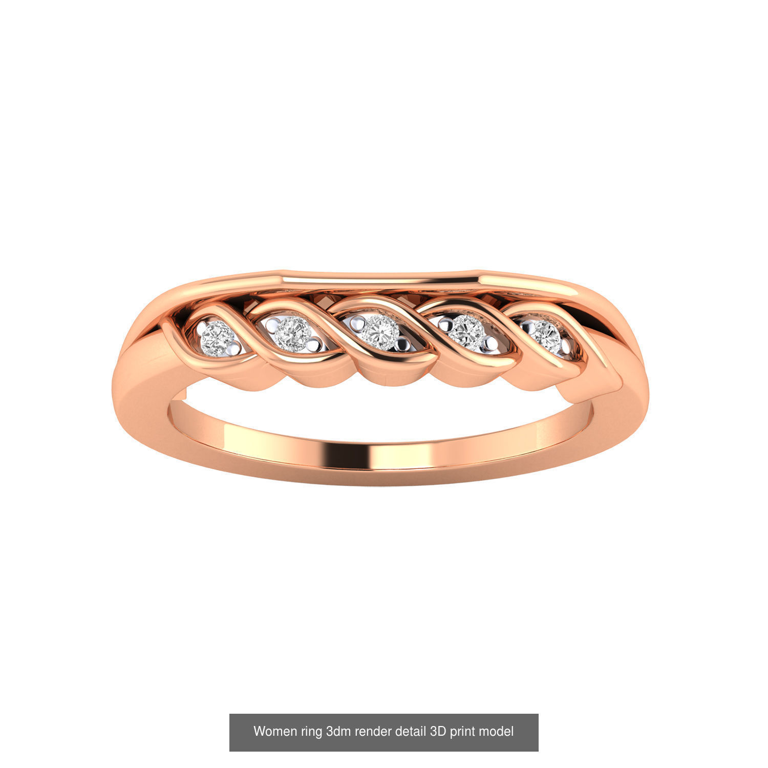 480 Women ring 3dm render 3D print model 3D Model Collection_121