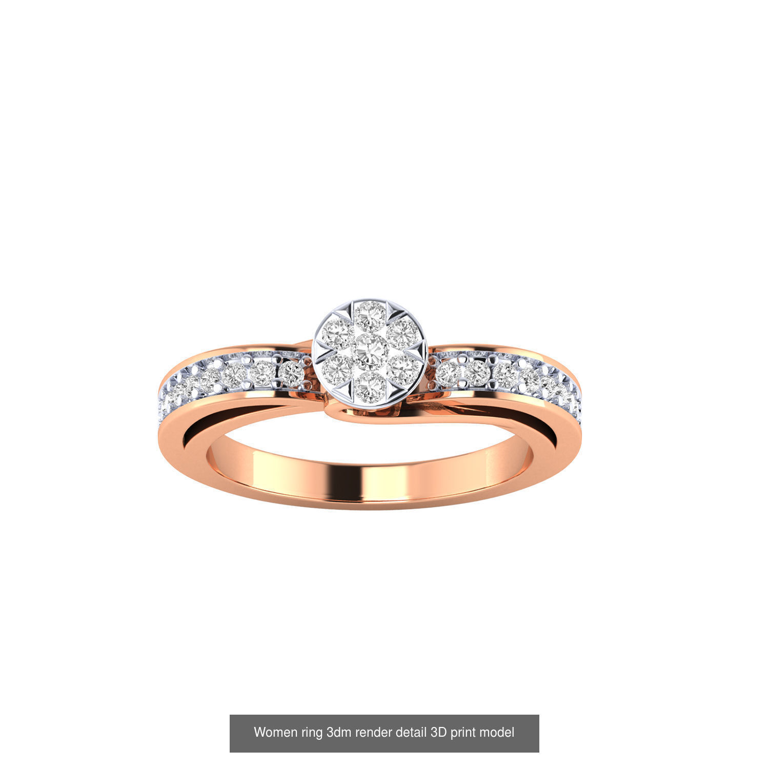 480 Women ring 3dm render 3D print model 3D Model Collection_77