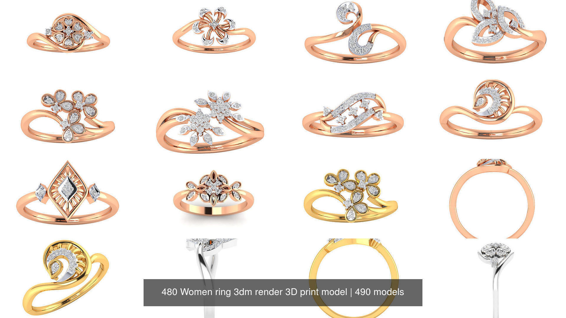 480 Women ring 3dm render 3D print model 3D Model Collection_70