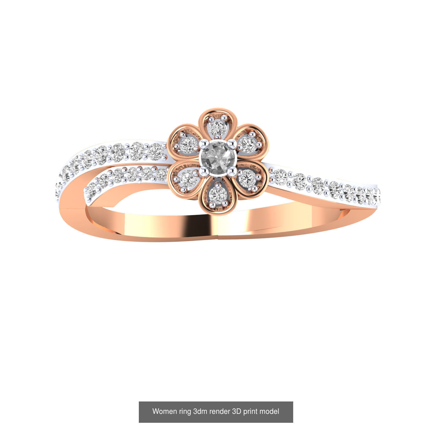 480 Women ring 3dm render 3D print model 3D Model Collection_205