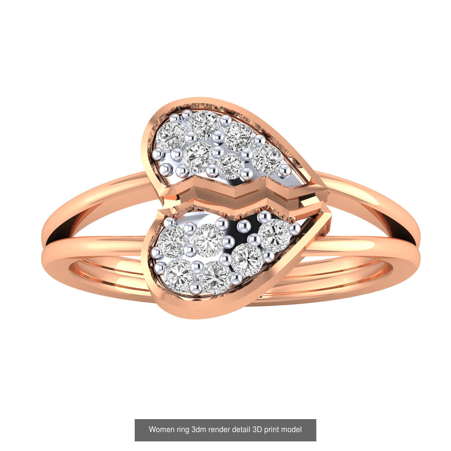 480 Women ring 3dm render 3D print model 3D Model Collection_123