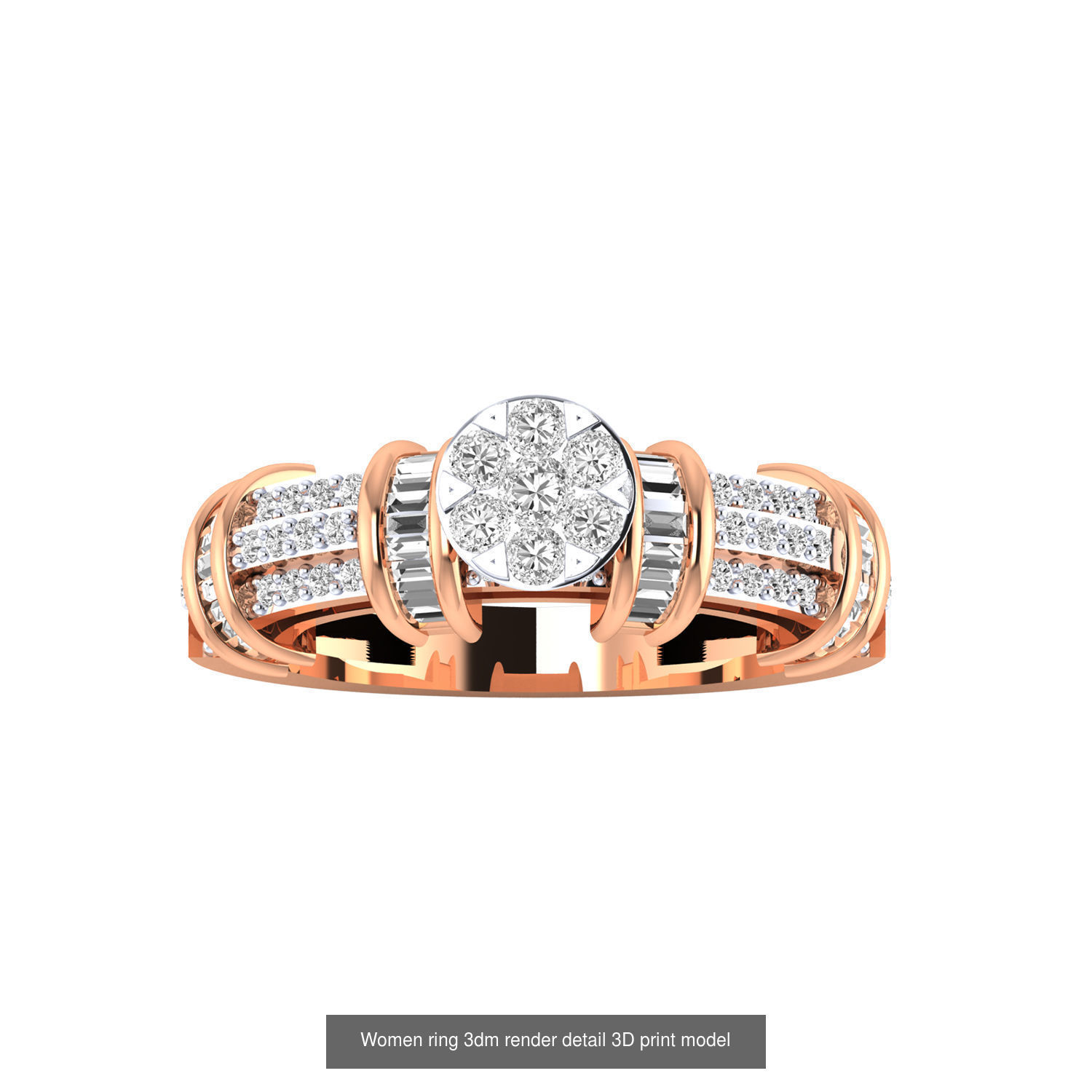 480 Women ring 3dm render 3D print model 3D Model Collection_26