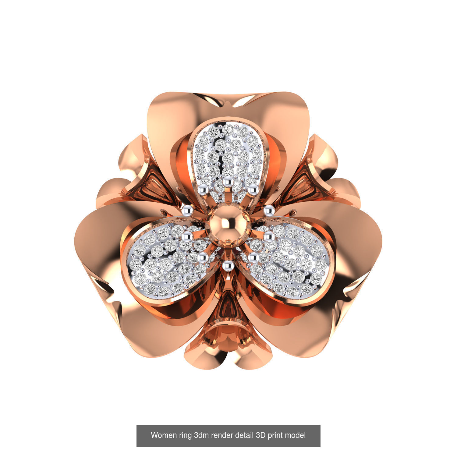 480 Women ring 3dm render 3D print model 3D Model Collection_138