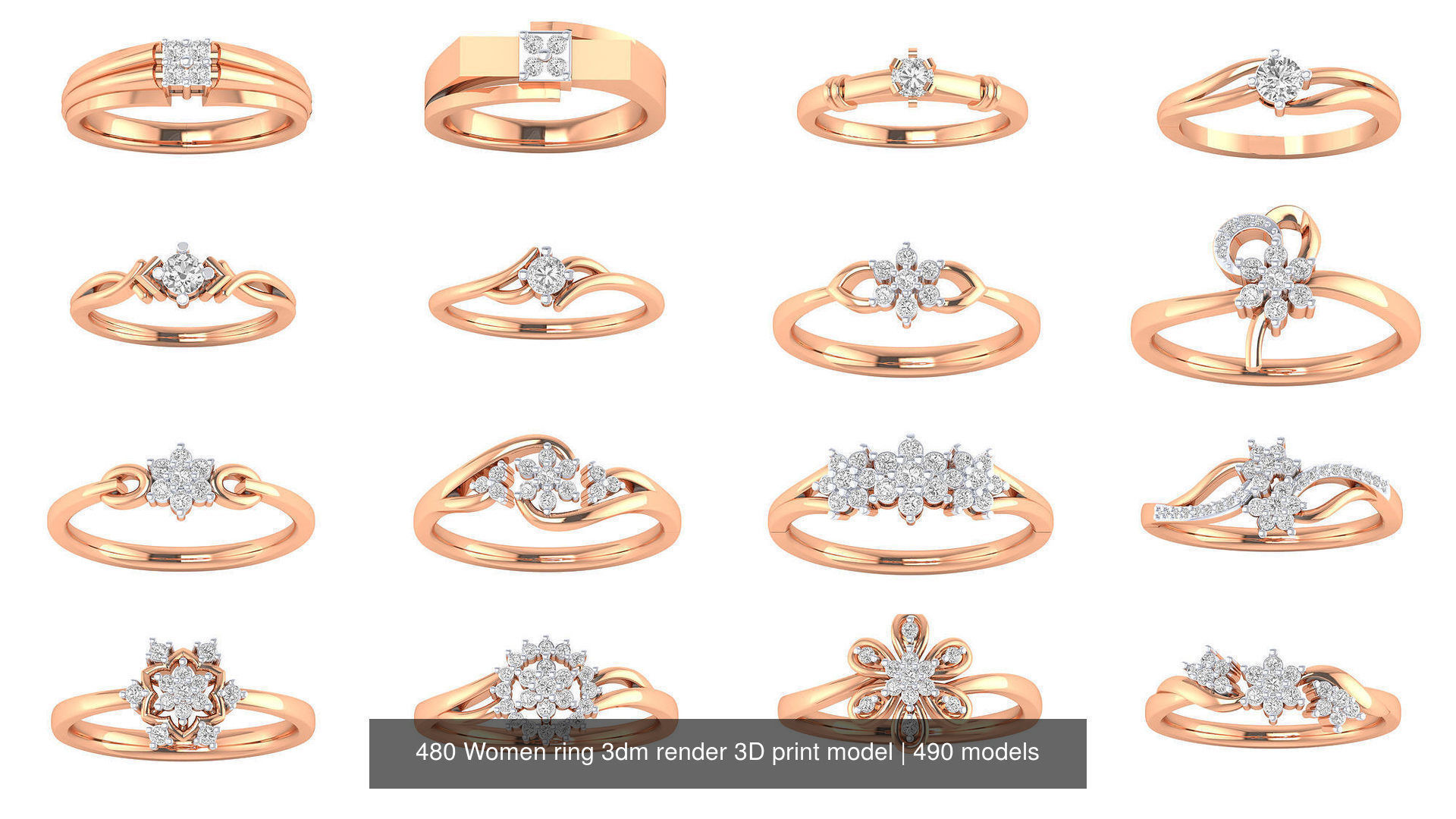 480 Women ring 3dm render 3D print model 3D Model Collection_55