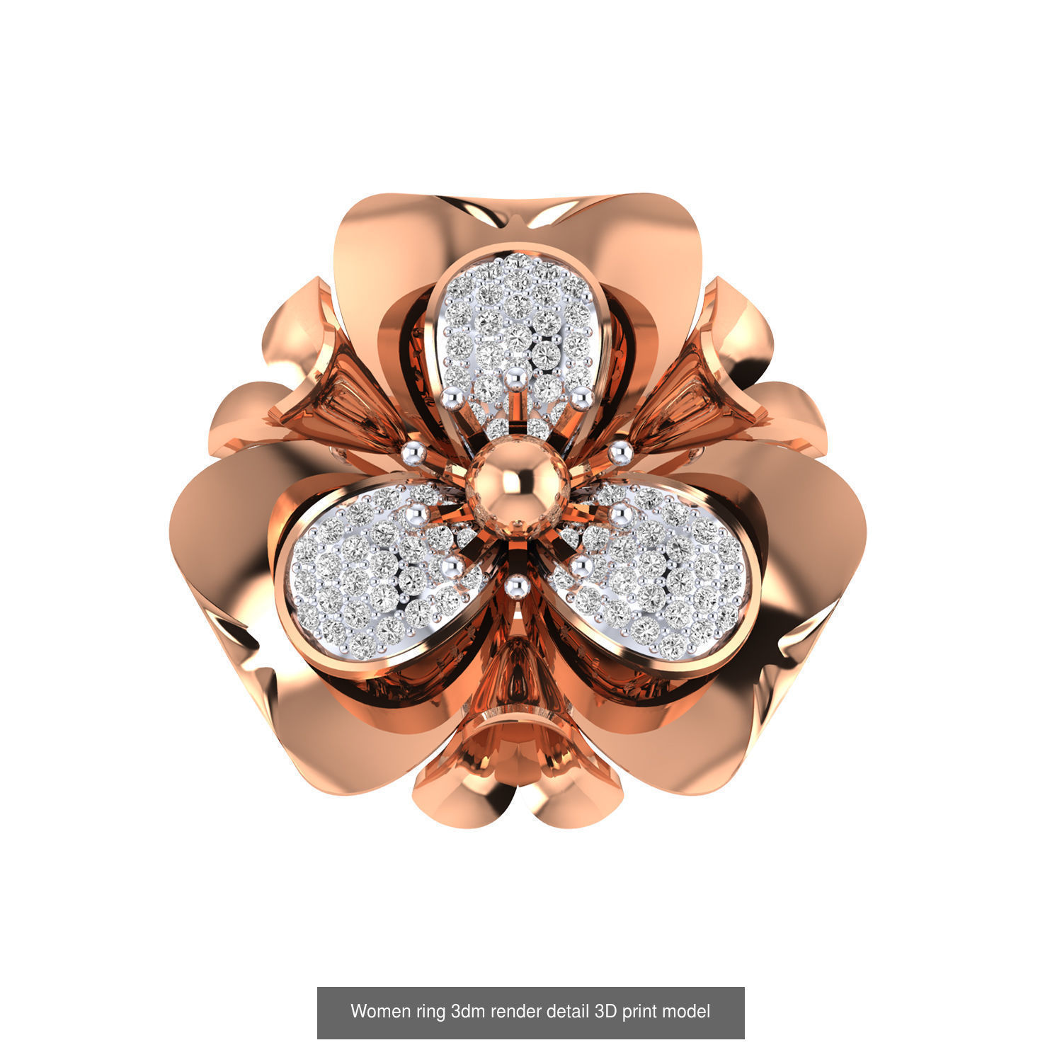 480 Women ring 3dm render 3D print model 3D Model Collection_17