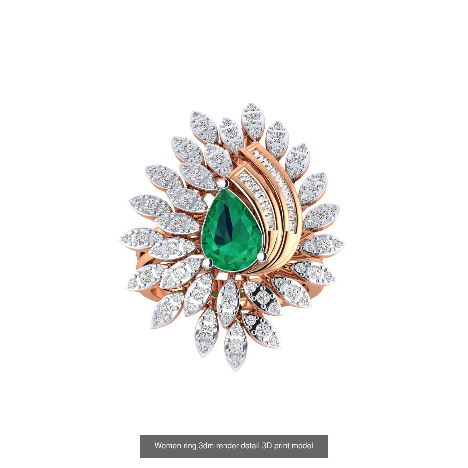 480 Women ring 3dm render 3D print model 3D Model Collection_78