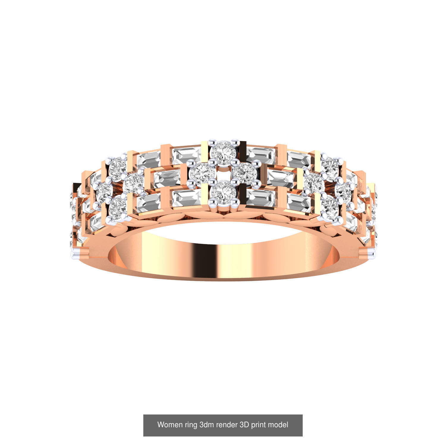 480 Women ring 3dm render 3D print model 3D Model Collection_235