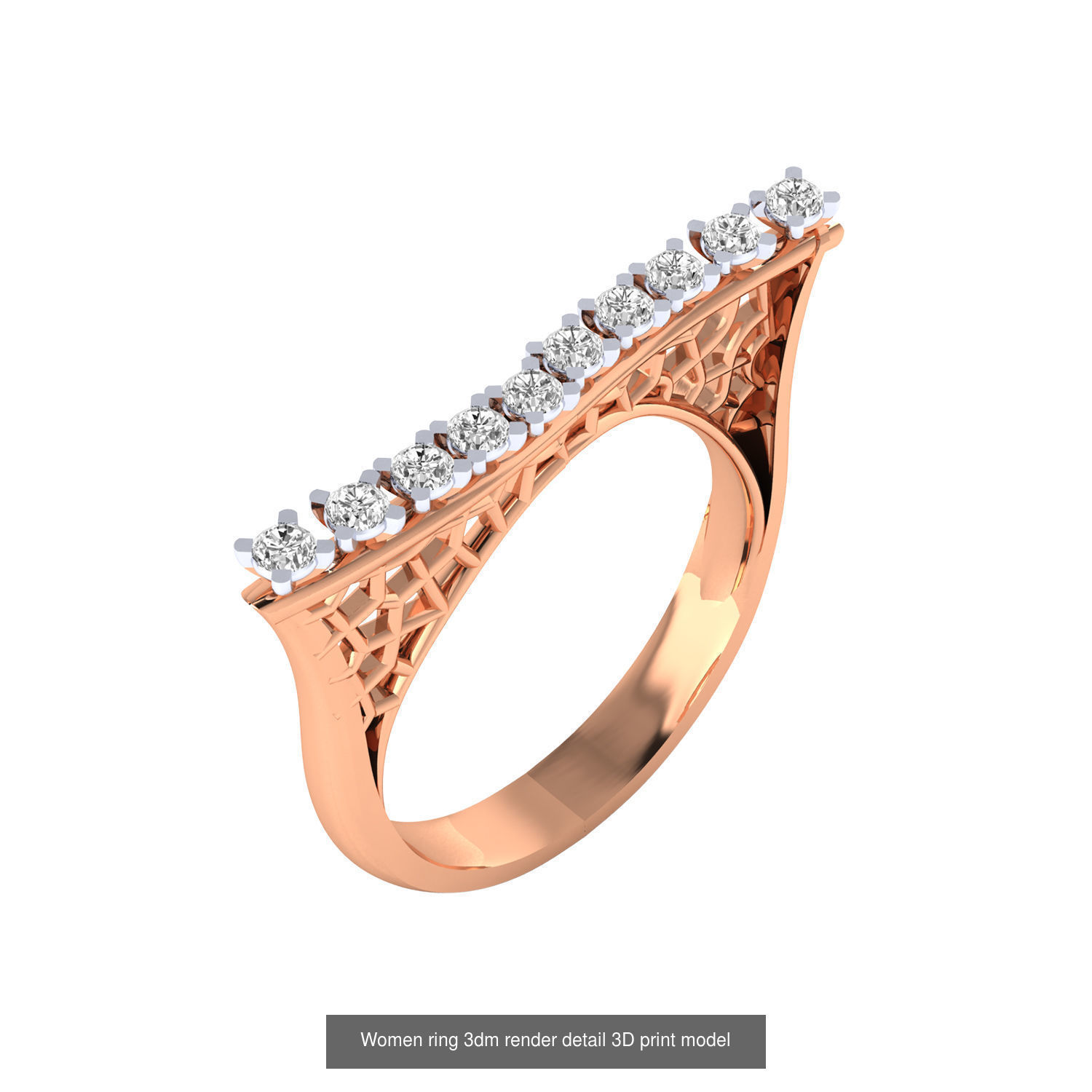 480 Women ring 3dm render 3D print model 3D Model Collection_74