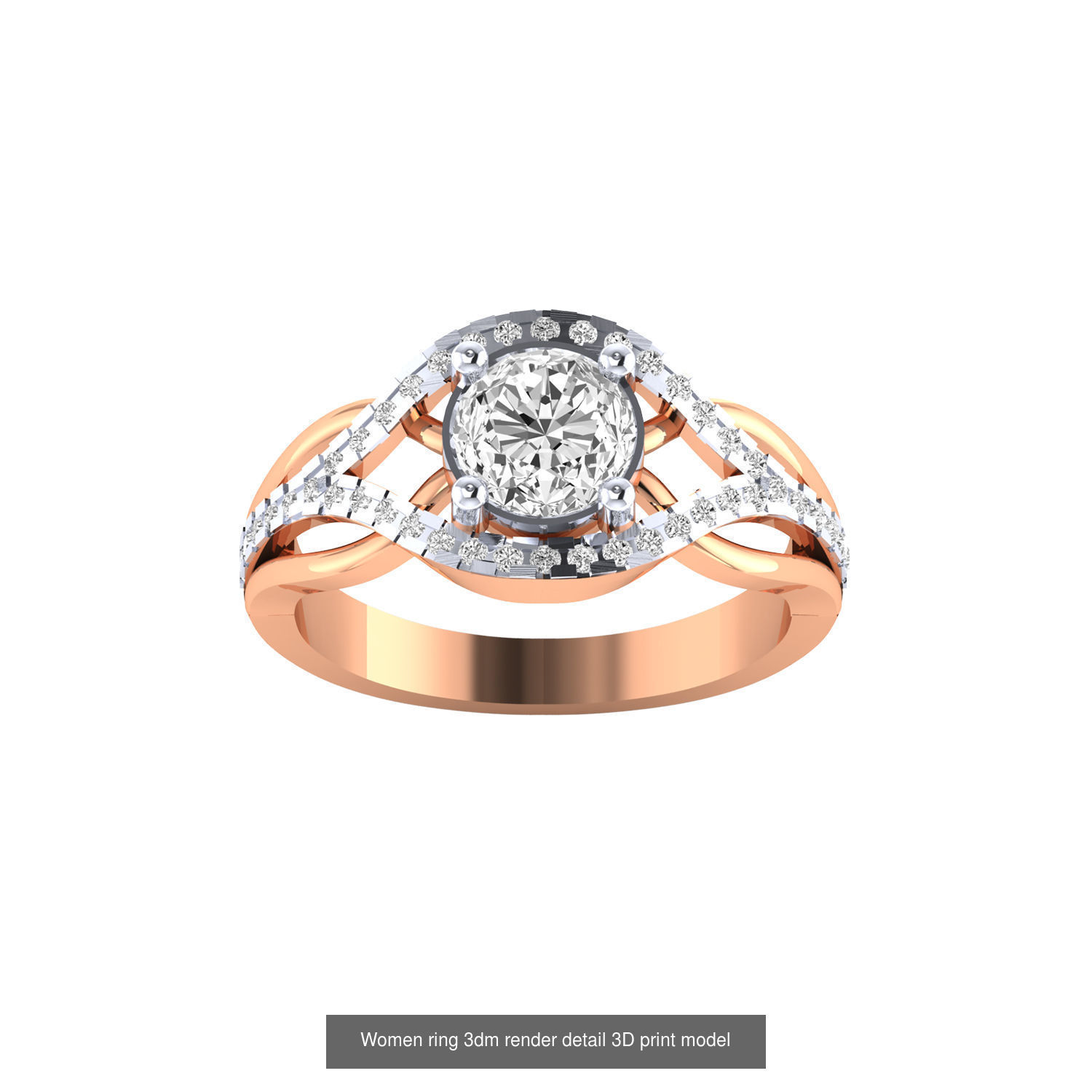480 Women ring 3dm render 3D print model 3D Model Collection_41