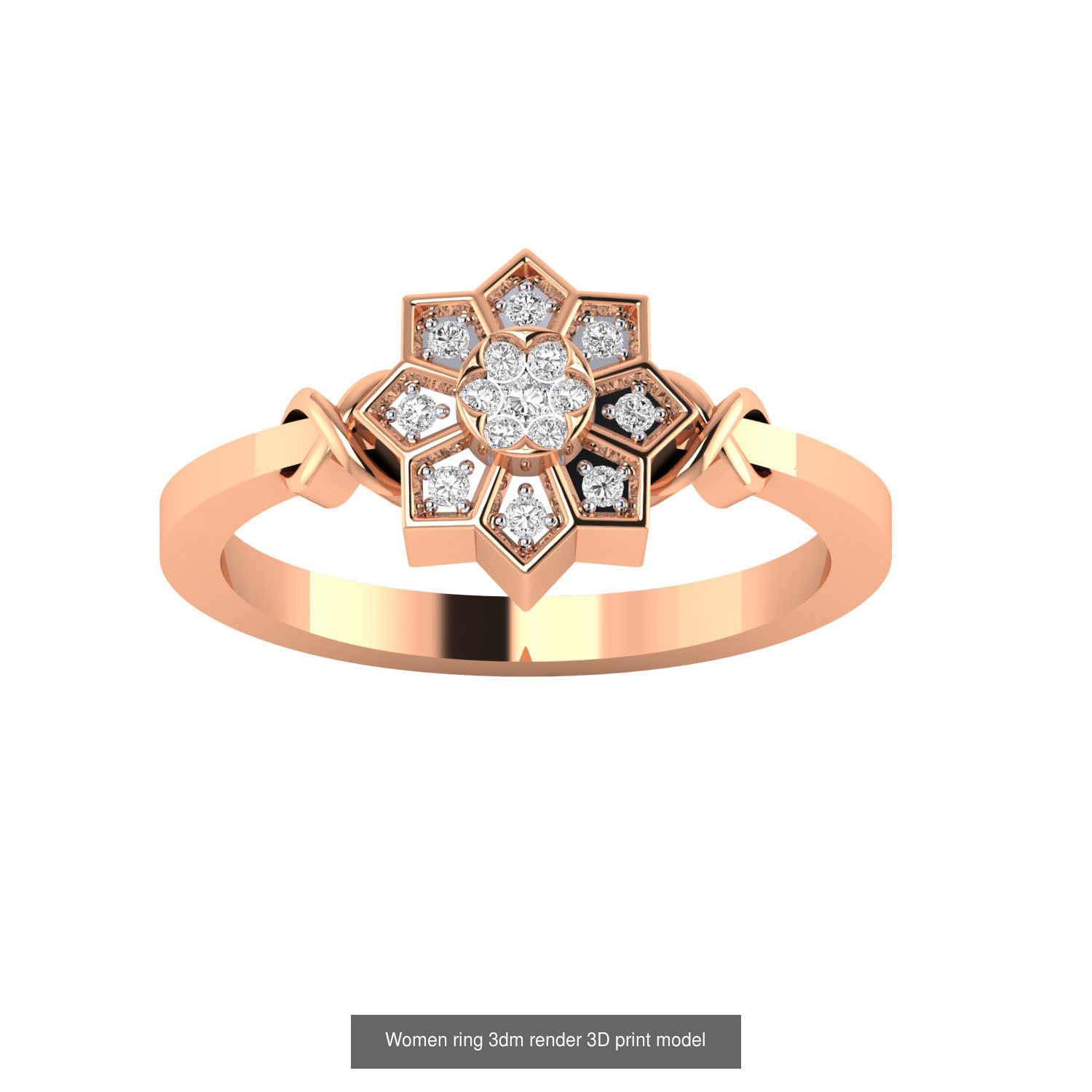 480 Women ring 3dm render 3D print model 3D Model Collection_204