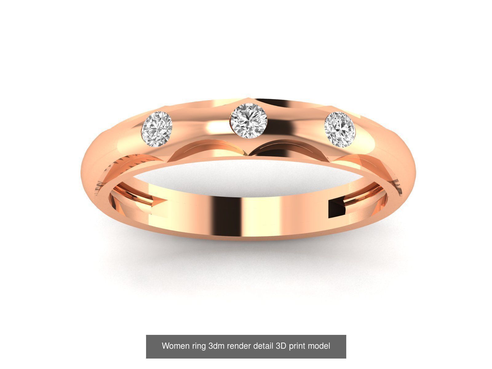 480 Women ring 3dm render 3D print model 3D Model Collection_145