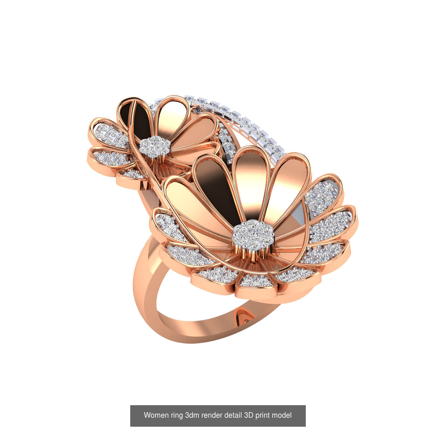480 Women ring 3dm render 3D print model 3D Model Collection_56
