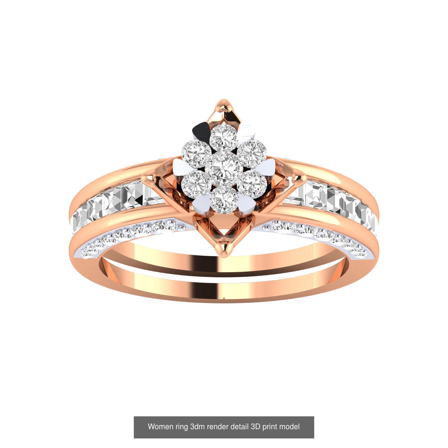 480 Women ring 3dm render 3D print model 3D Model Collection_80