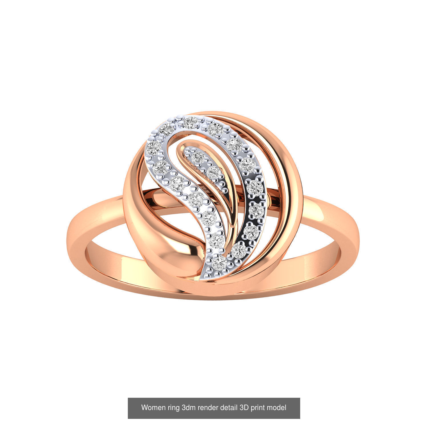 480 Women ring 3dm render 3D print model 3D Model Collection_114