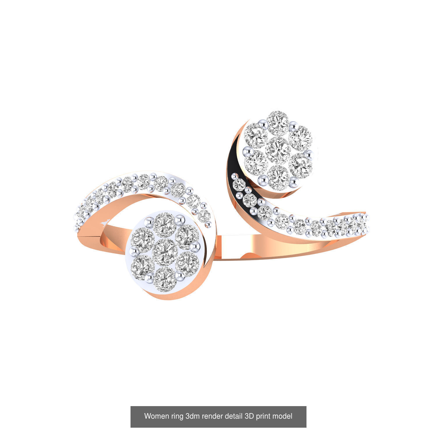 480 Women ring 3dm render 3D print model 3D Model Collection_115