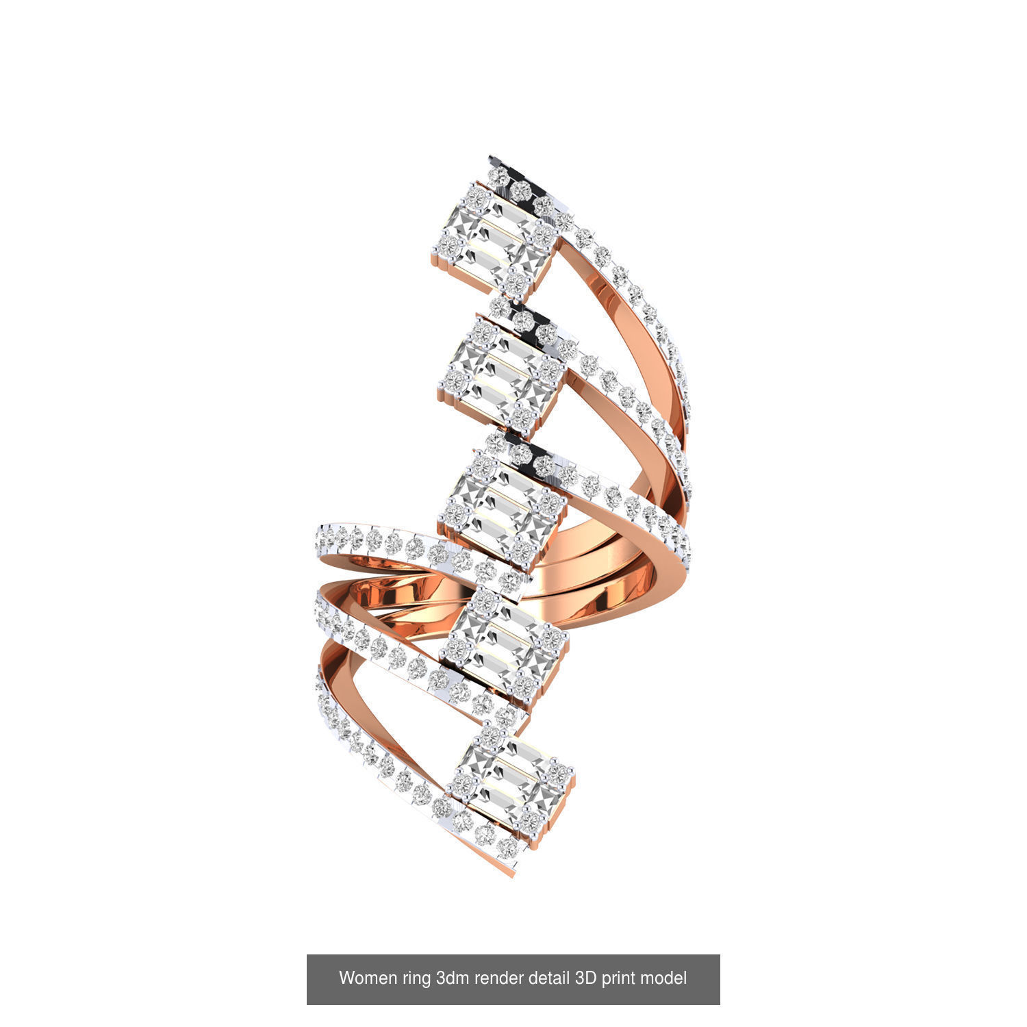 480 Women ring 3dm render 3D print model 3D Model Collection_62
