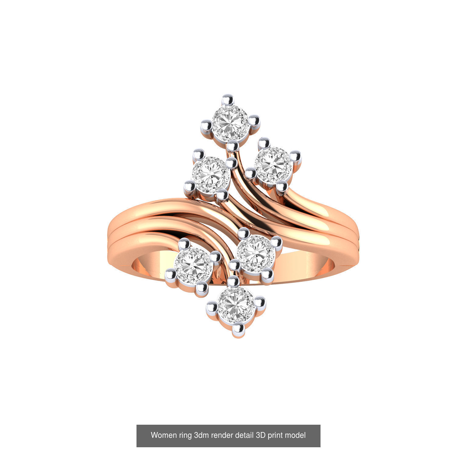 480 Women ring 3dm render 3D print model 3D Model Collection_38