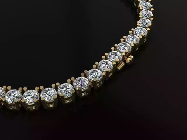 Diamond Tennis Necklace 4mm 3D print model