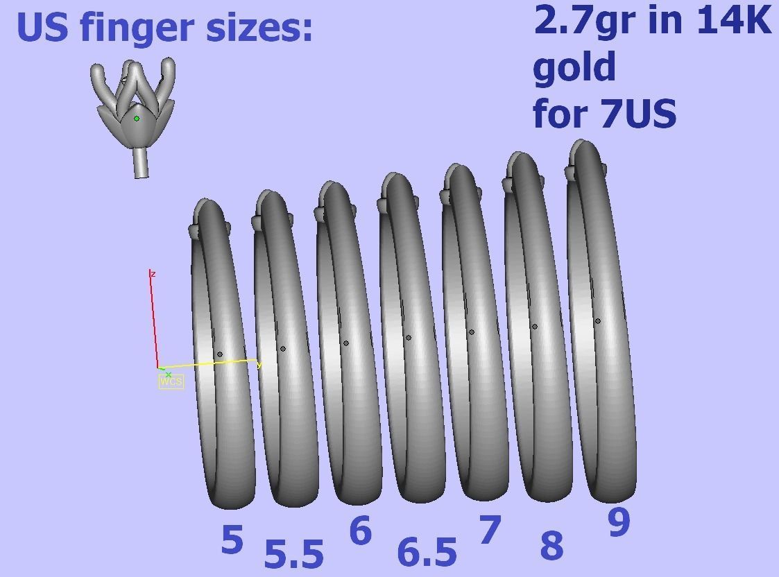 Classic Solitaire Ring Four-Prong Setting 4mm Stone 3dmodel 3D print model_4