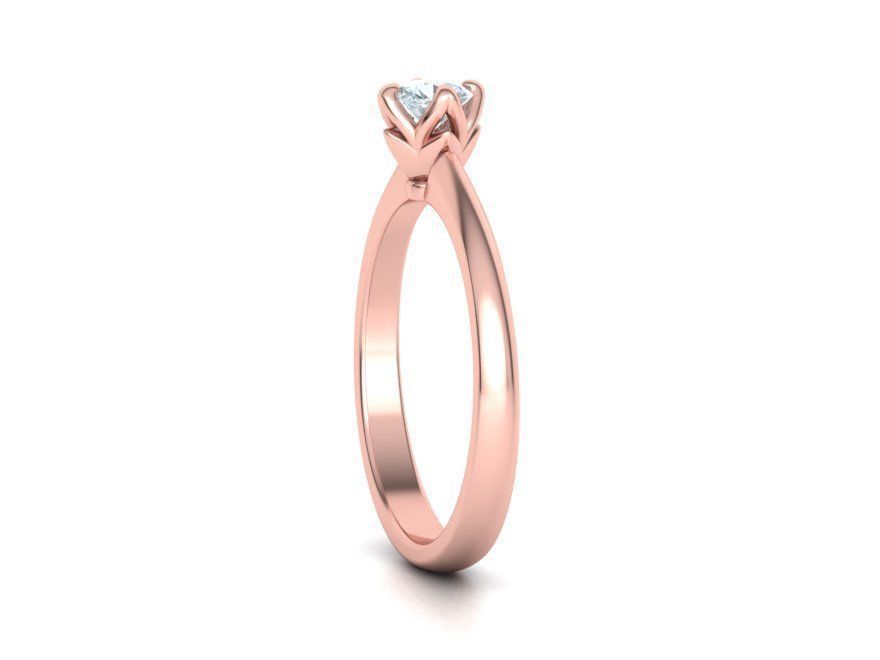 Classic Solitaire Ring Four-Prong Setting 4mm Stone 3dmodel 3D print model_19