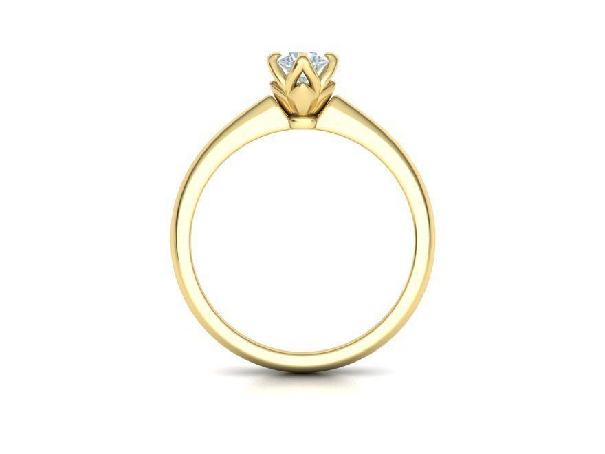 Classic Solitaire Ring Four-Prong Setting 4mm Stone 3dmodel 3D print model_13