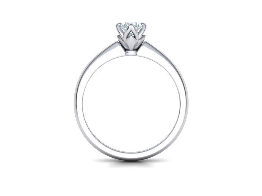 Classic Solitaire Ring Four-Prong Setting 4mm Stone 3dmodel 3D print model_16