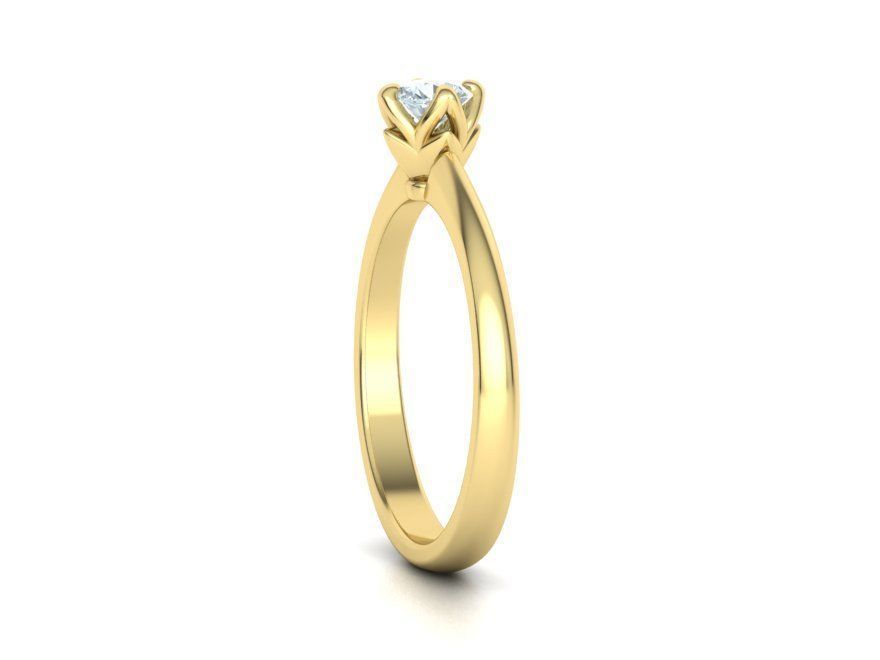 Classic Solitaire Ring Four-Prong Setting 4mm Stone 3dmodel 3D print model_17