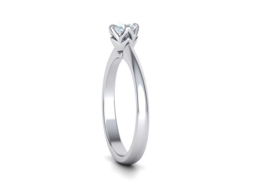 Classic Solitaire Ring Four-Prong Setting 4mm Stone 3dmodel 3D print model_20