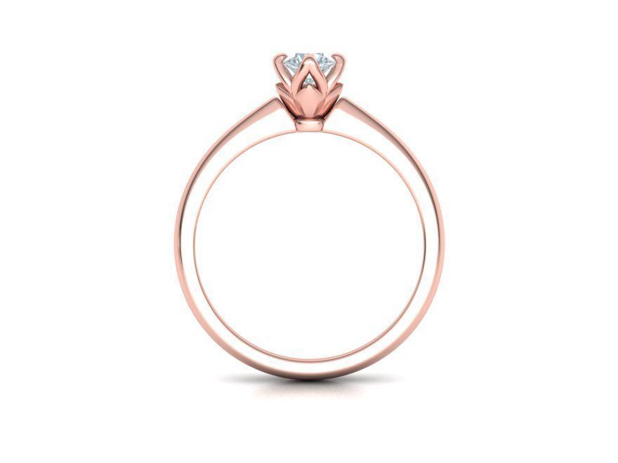 Classic Solitaire Ring Four-Prong Setting 4mm Stone 3dmodel 3D print model_15