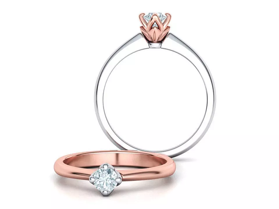 Classic Solitaire Ring Four-Prong Setting 4mm Stone 3dmodel 3D print model_0