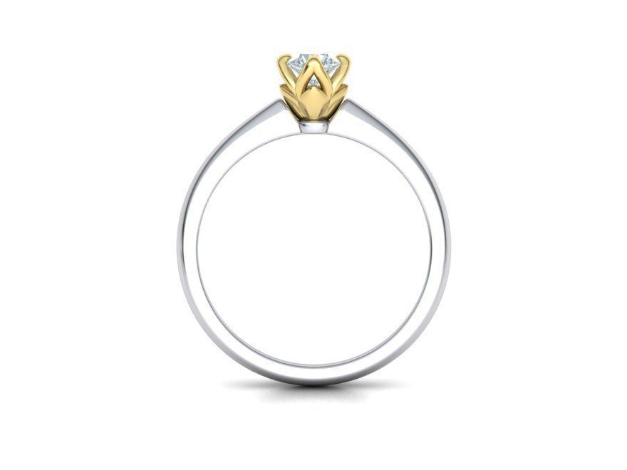 Classic Solitaire Ring Four-Prong Setting 4mm Stone 3dmodel 3D print model_14