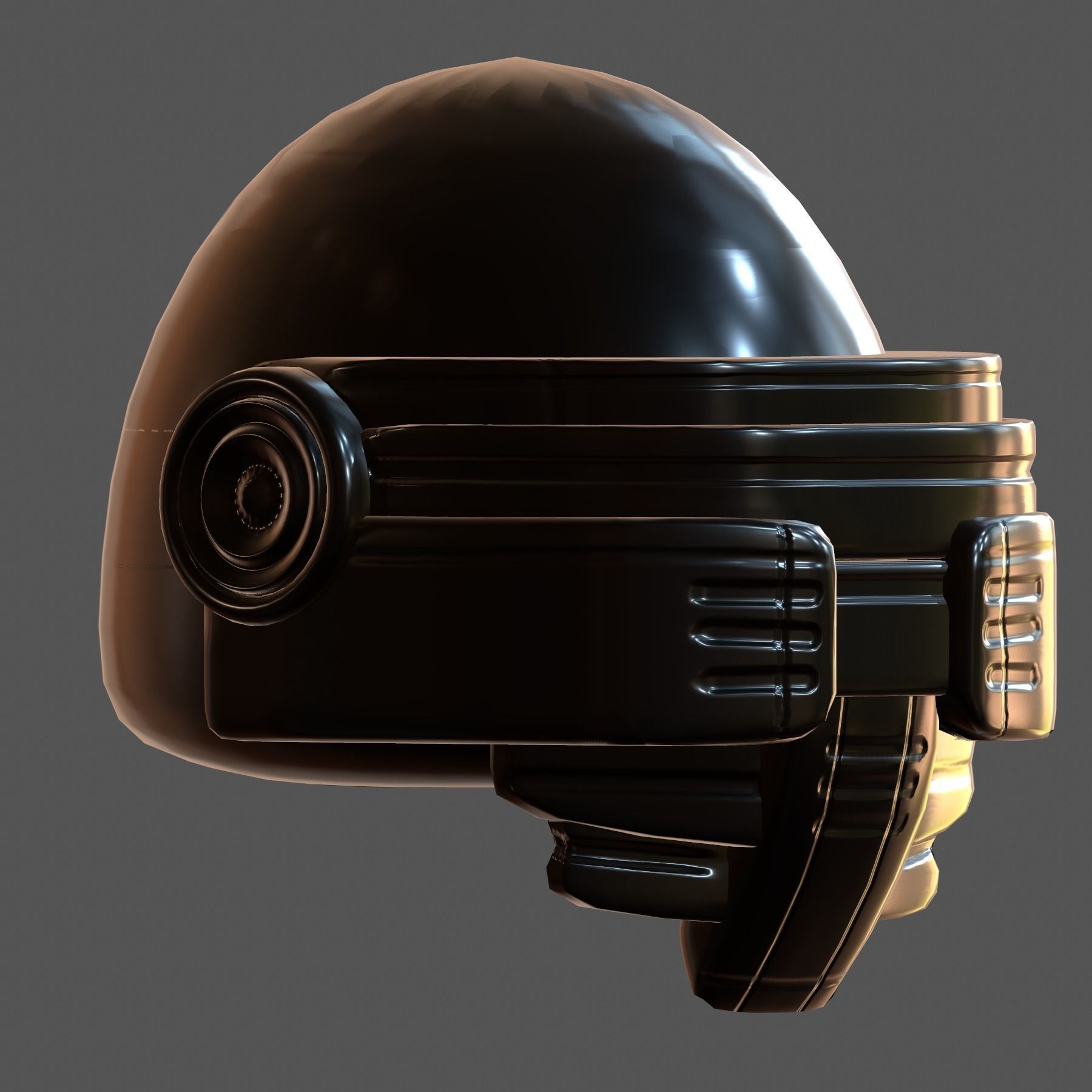 Gas mask helmet 3d model scifi Low-poly Low-poly 3D model_4