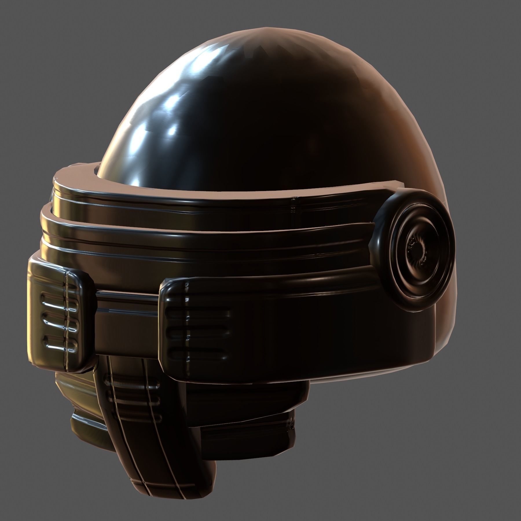 Gas mask helmet 3d model scifi Low-poly Low-poly 3D model_3