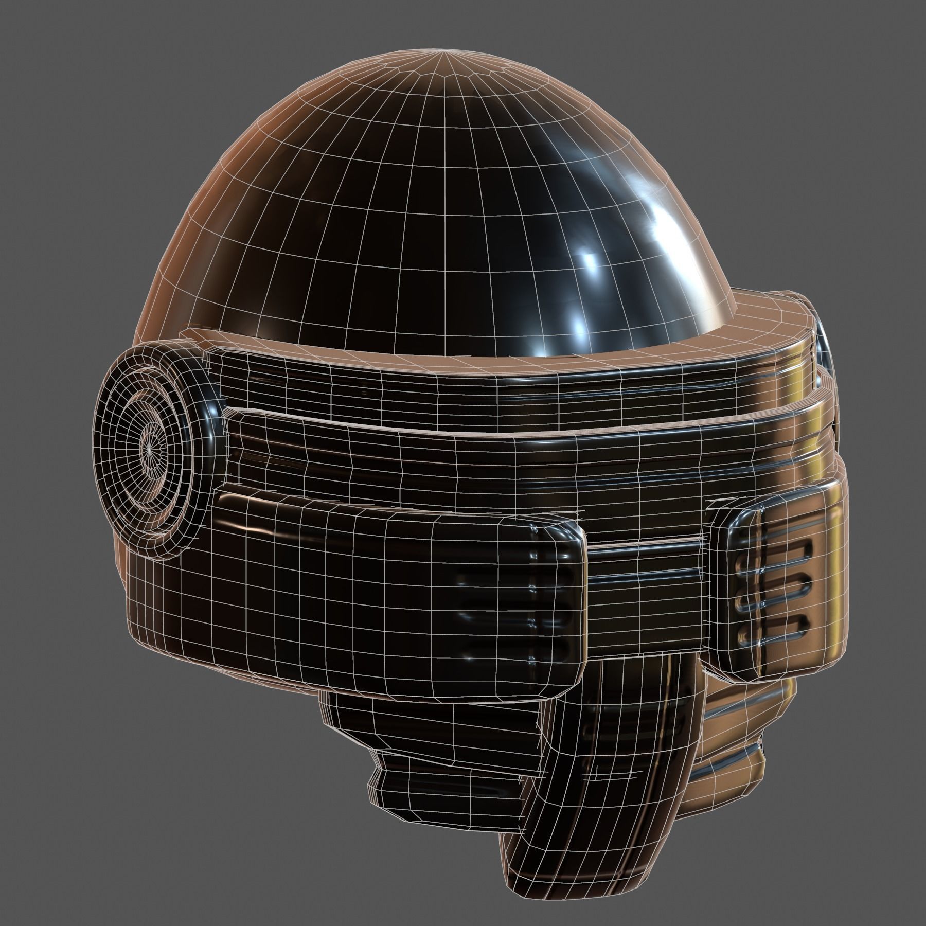 Gas mask helmet 3d model scifi Low-poly Low-poly 3D model_7