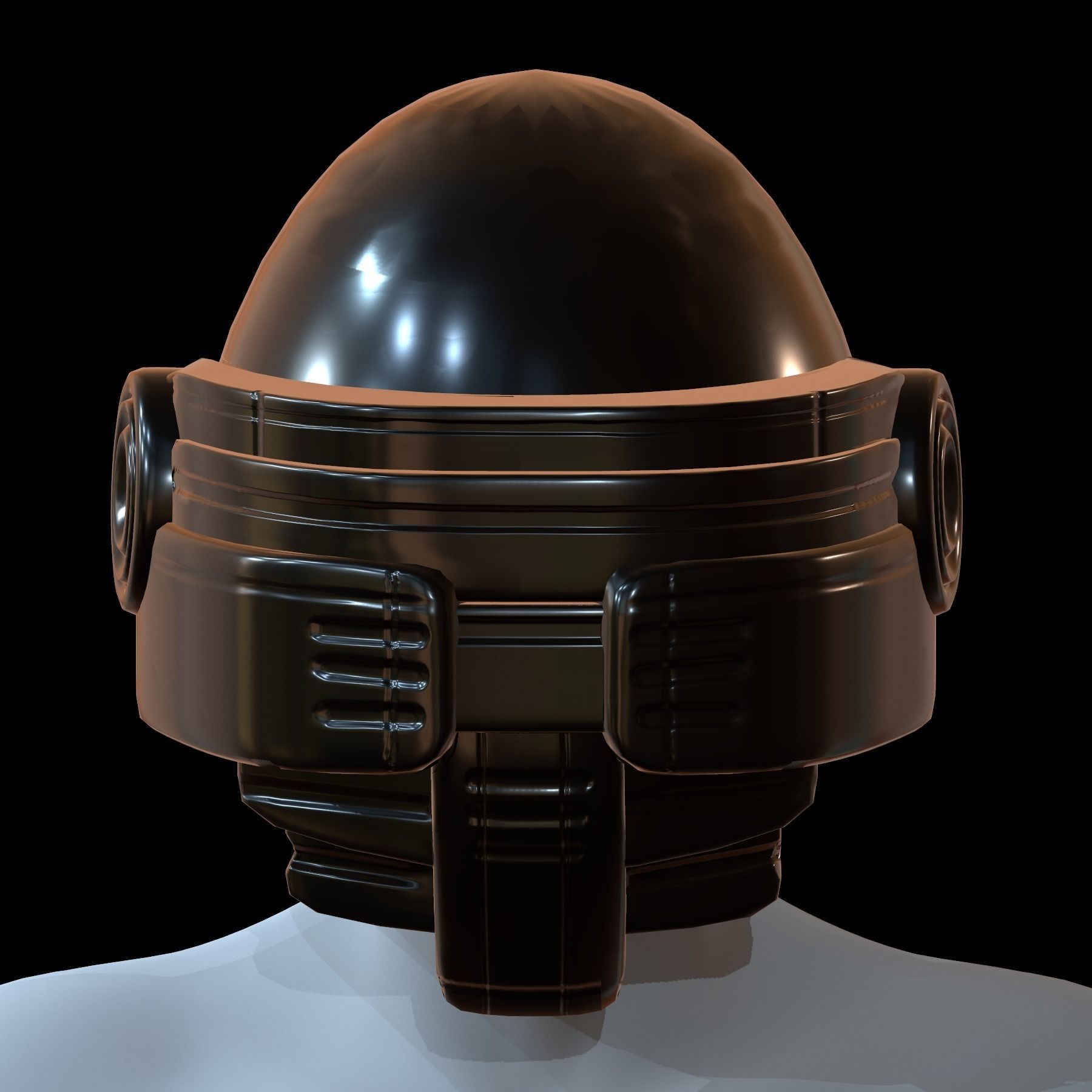 Gas mask helmet 3d model scifi Low-poly Low-poly 3D model_1