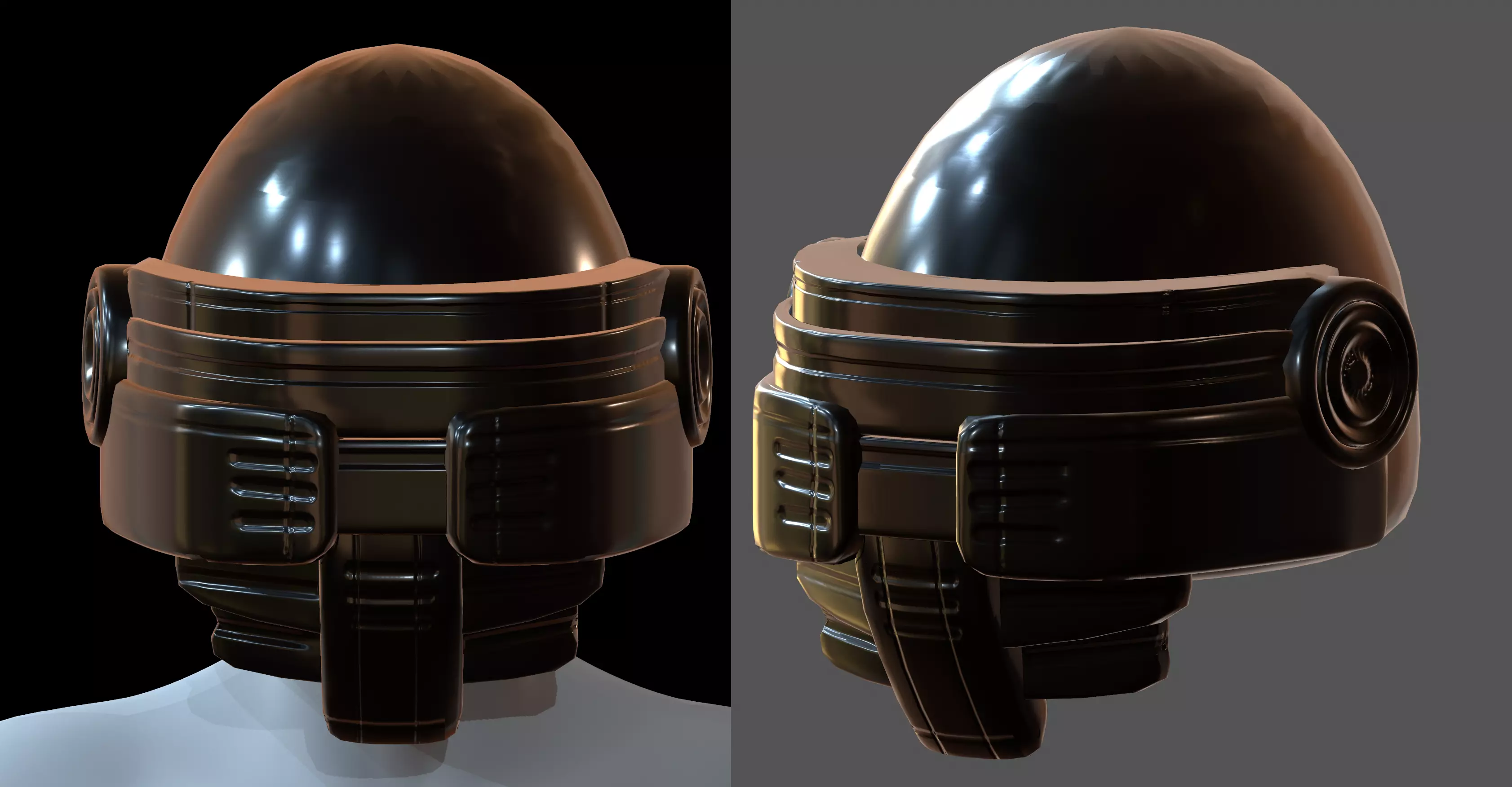 Gas mask helmet 3d model scifi Low-poly Low-poly 3D model_0