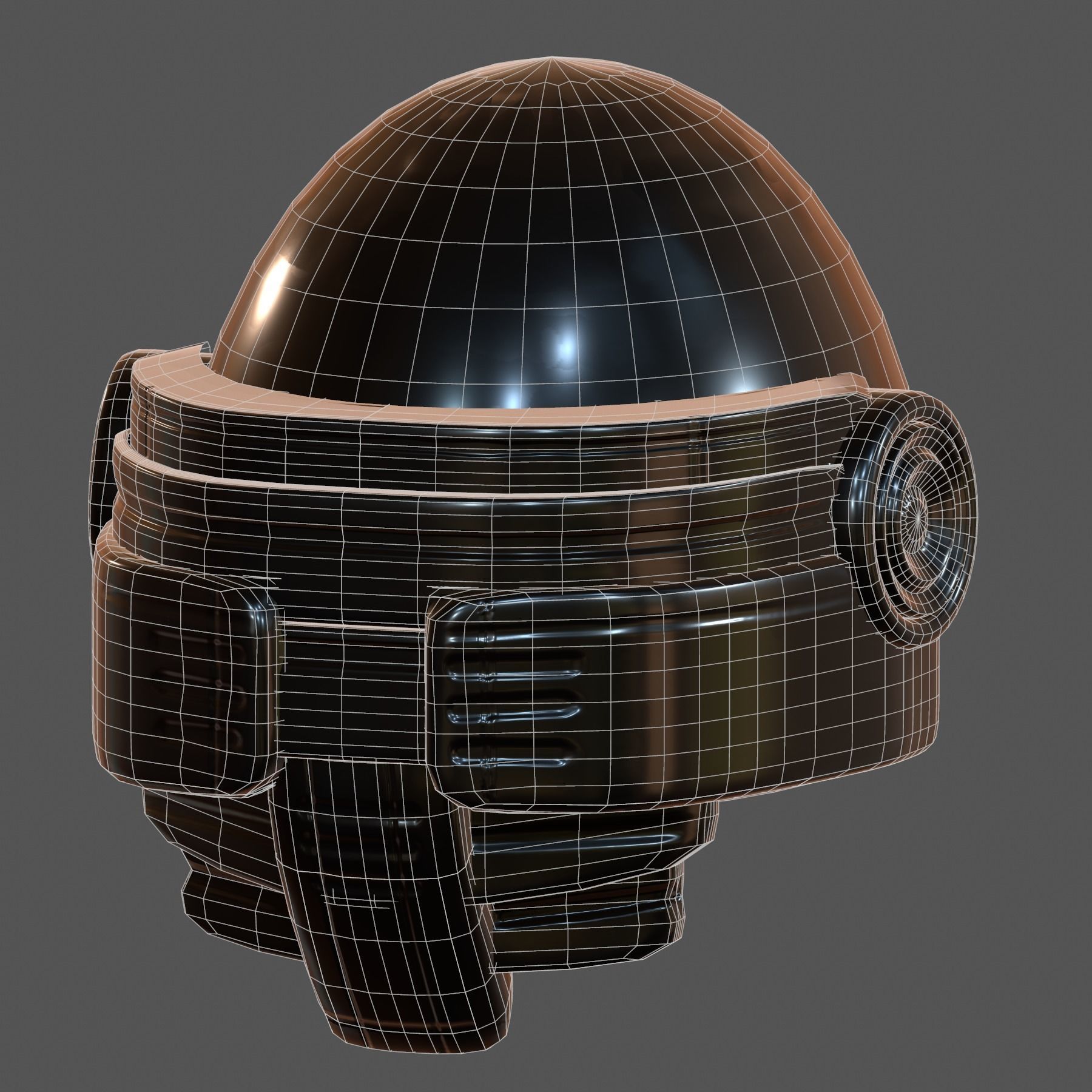 Gas mask helmet 3d model scifi Low-poly Low-poly 3D model_6