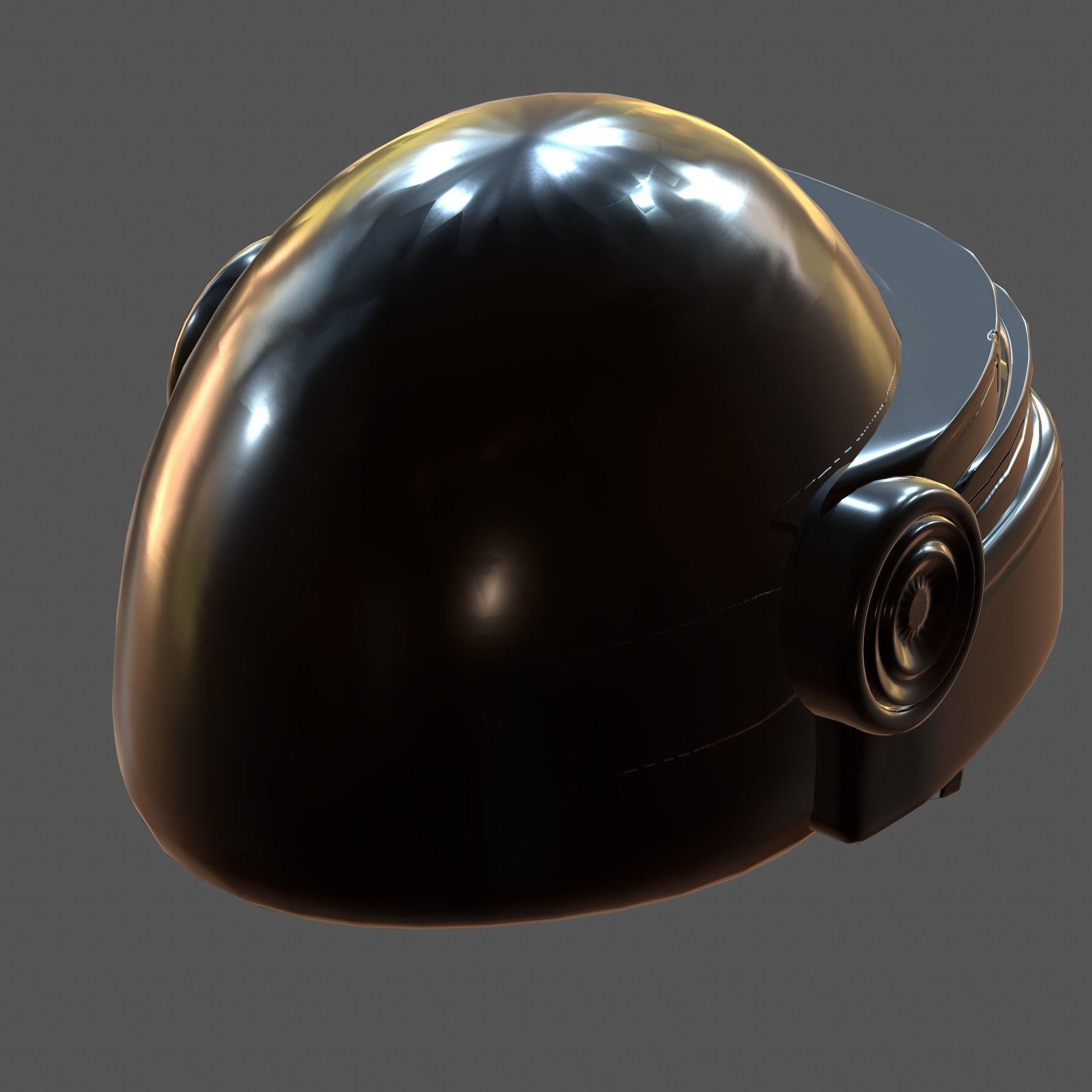 Gas mask helmet 3d model scifi Low-poly Low-poly 3D model_5