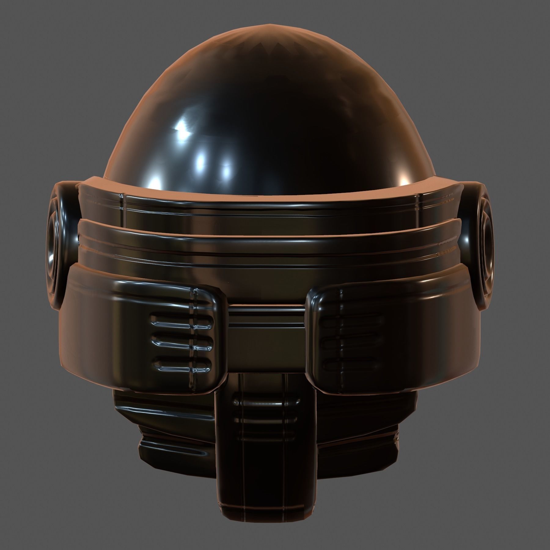 Gas mask helmet 3d model scifi Low-poly Low-poly 3D model_2