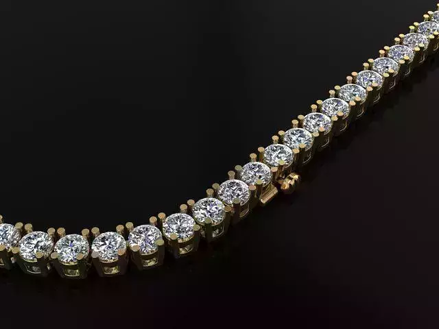 Diamond Tennis Necklace 3mm70 3D print model