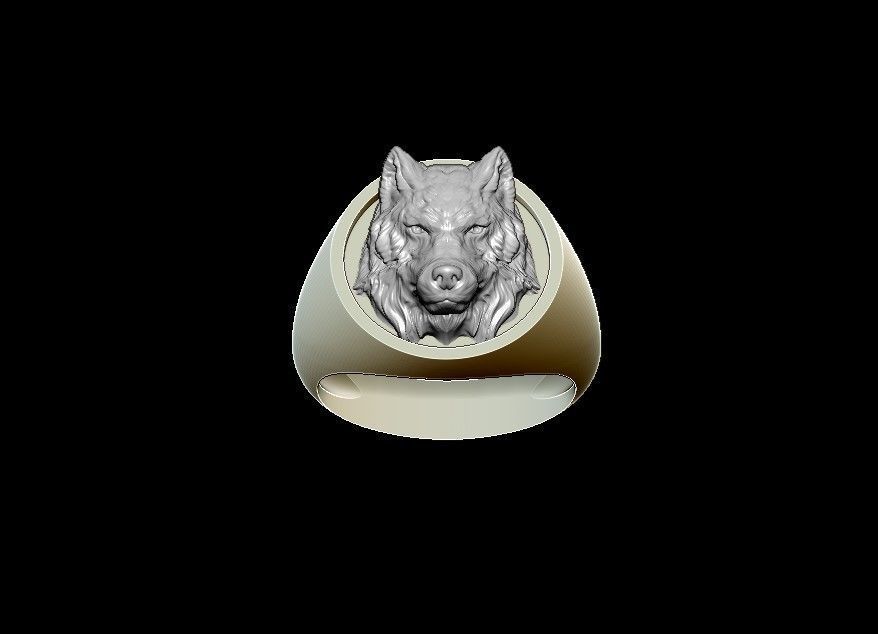 Wolf ring 3D print model_1