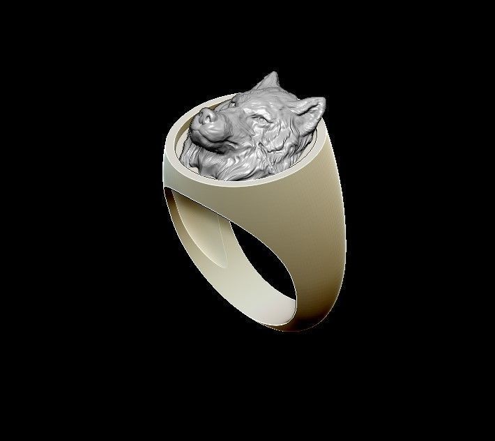 Wolf ring 3D print model_3