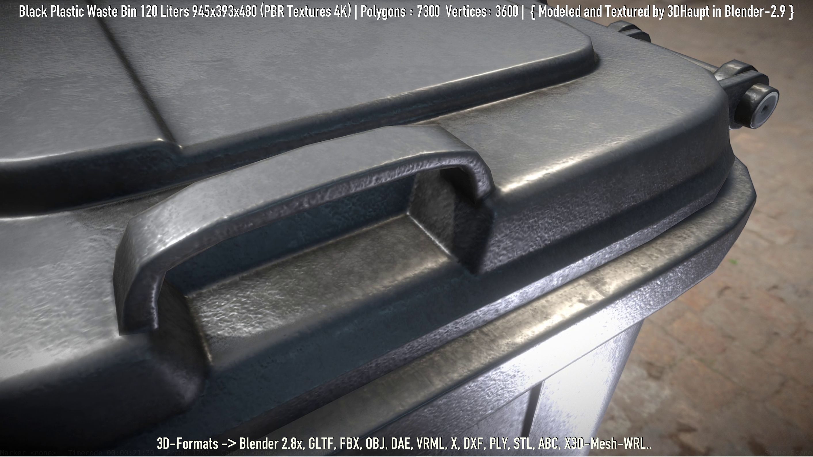 Plastic Waste Bin 3D Model Collection_86