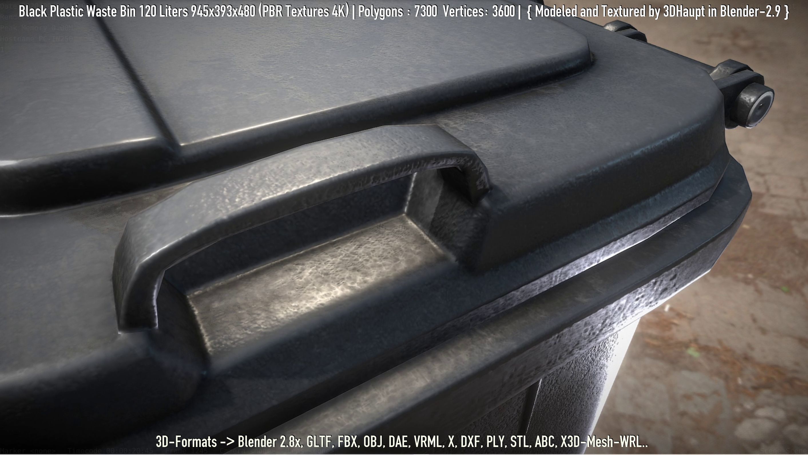 Plastic Waste Bin 3D Model Collection_98