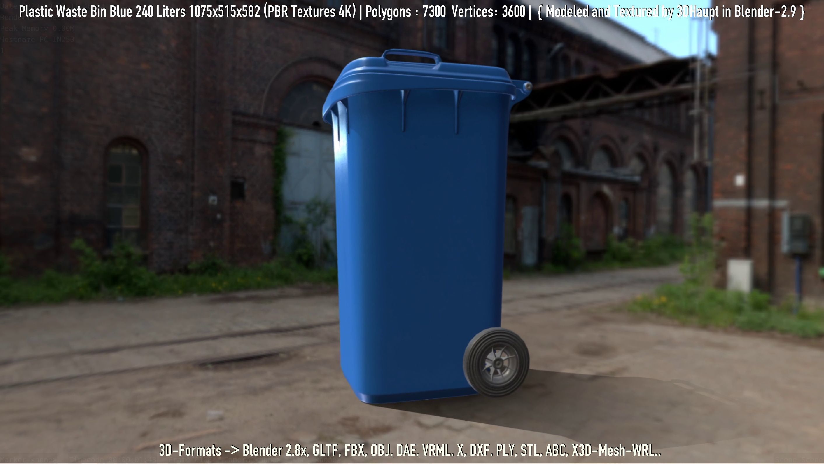 Plastic Waste Bin 3D Model Collection_48