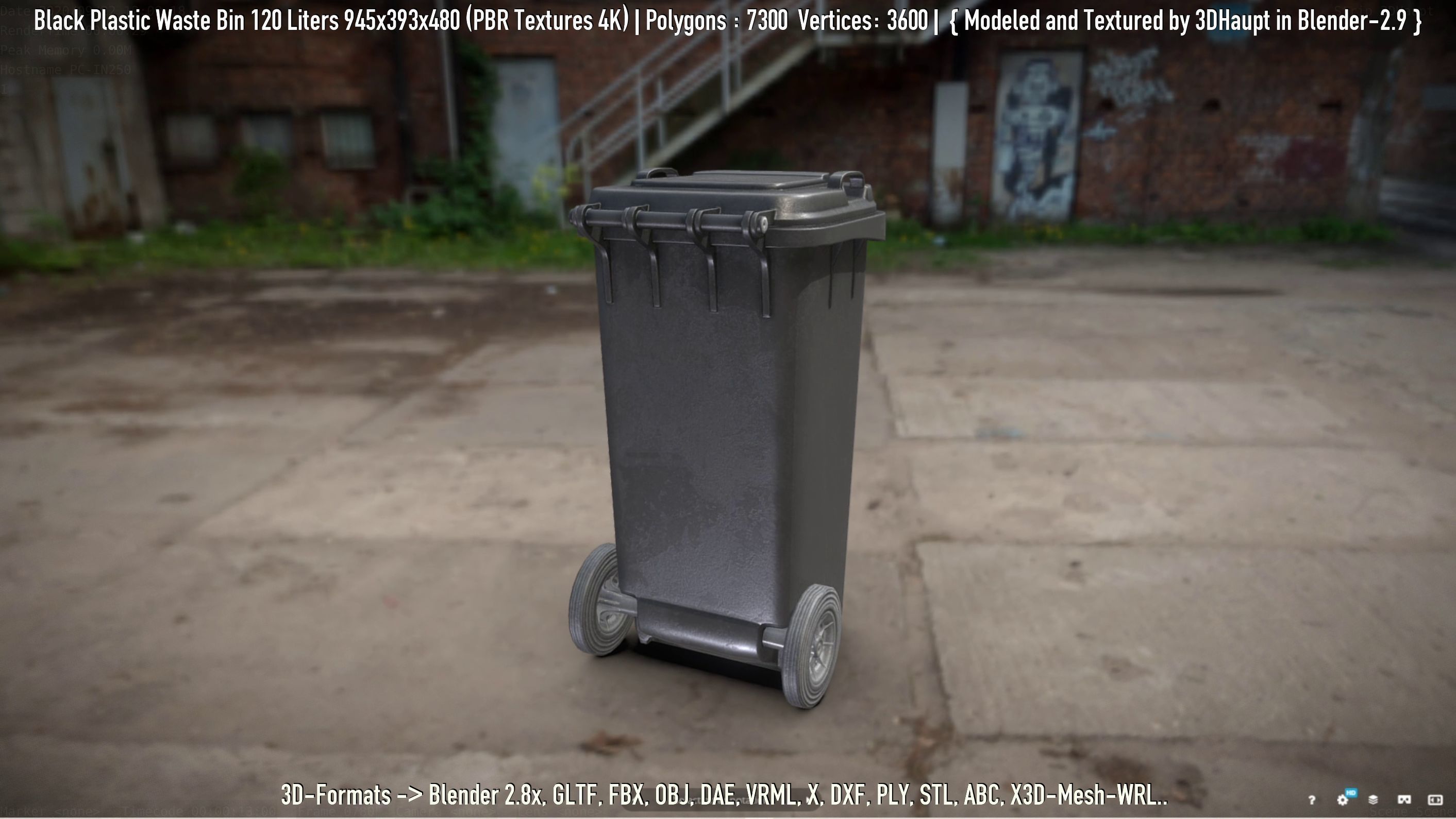 Plastic Waste Bin 3D Model Collection_87