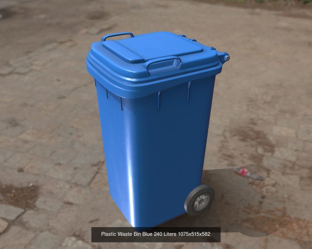 Plastic Waste Bin 3D Model Collection_30